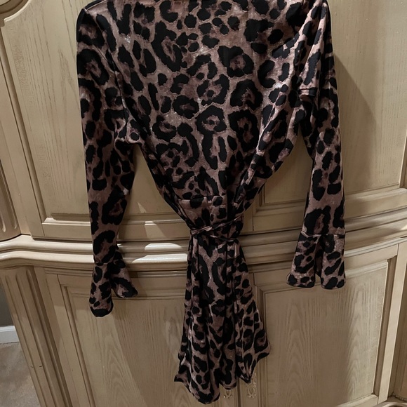 NWOT faux wrap v-neck leopard print dress - Picture 3 of 8